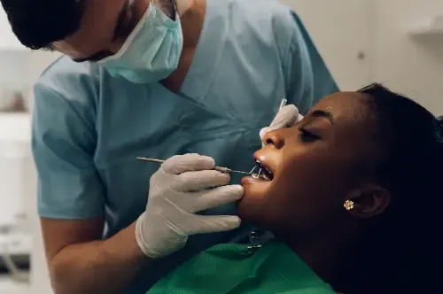 dentist providing dental care